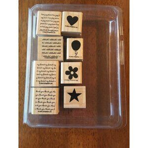 Stampin’ Up! 2004 Mini Messages Stamp Set of 8 Premounted Scrapbooking Cards